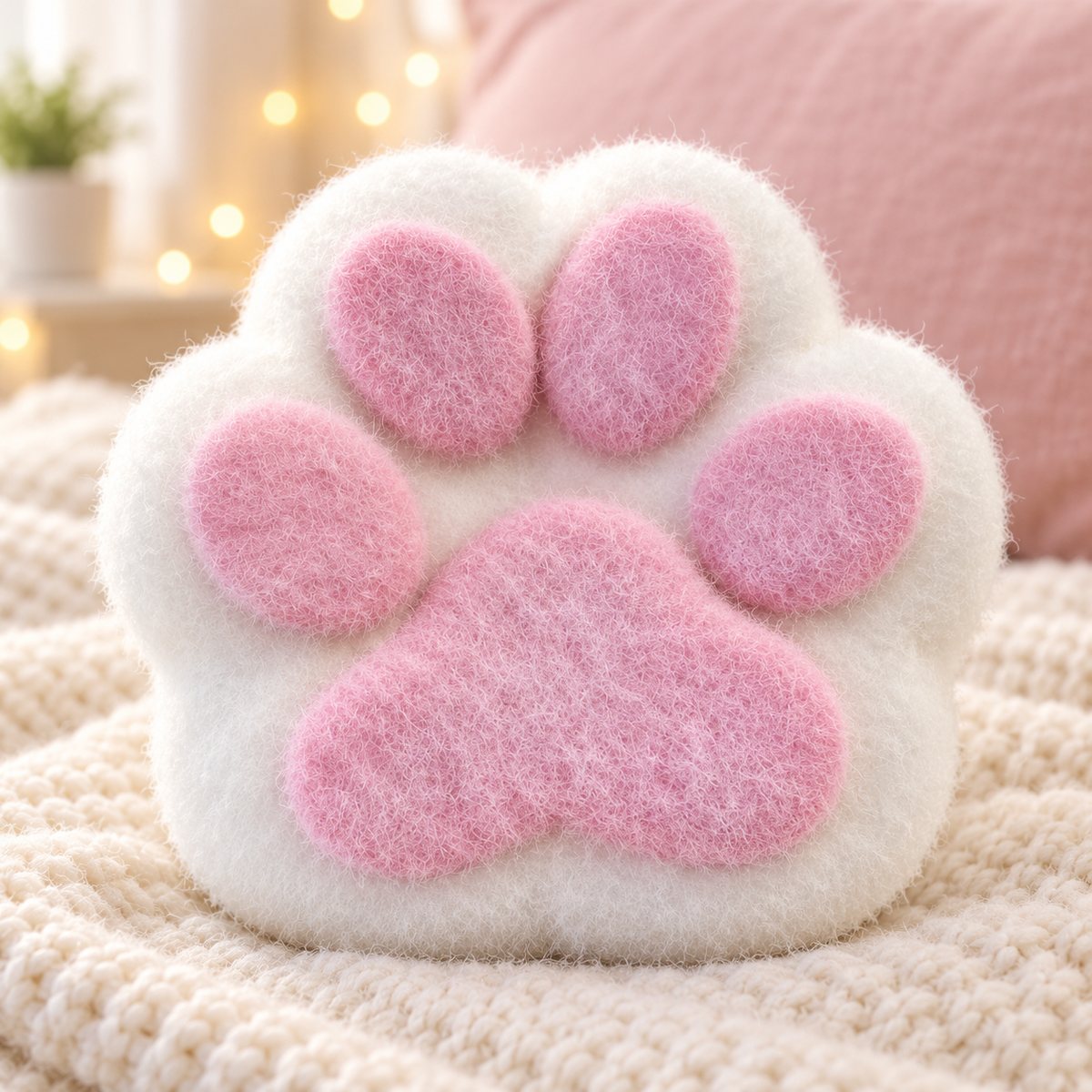 Handmade Cat Paw Taba Squishy - Kawaii Soft TPR Sensory Squeeze Toy for Stress Relief (White)