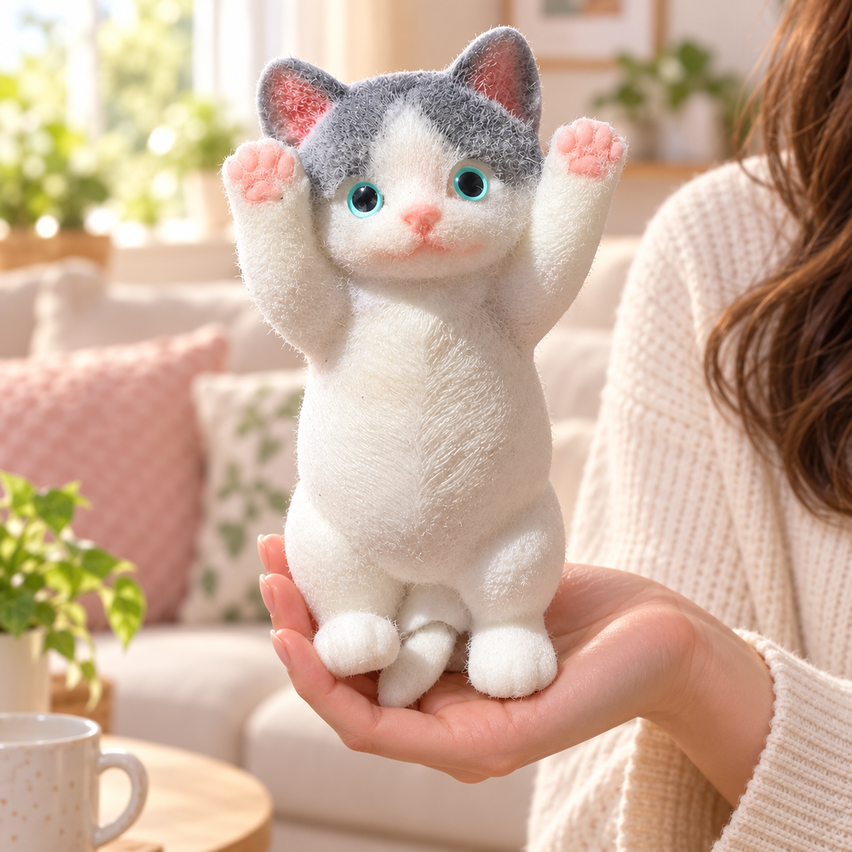 Cute Cat Squishy Stress Toy - 8 Inch Kawaii Kitty Squeeze Toy for Anxiety Relief
