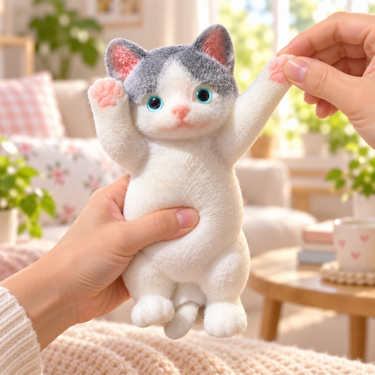Cute Cat Squishy Stress Toy - 8 Inch Kawaii Kitty Squeeze Toy for Anxiety Relief