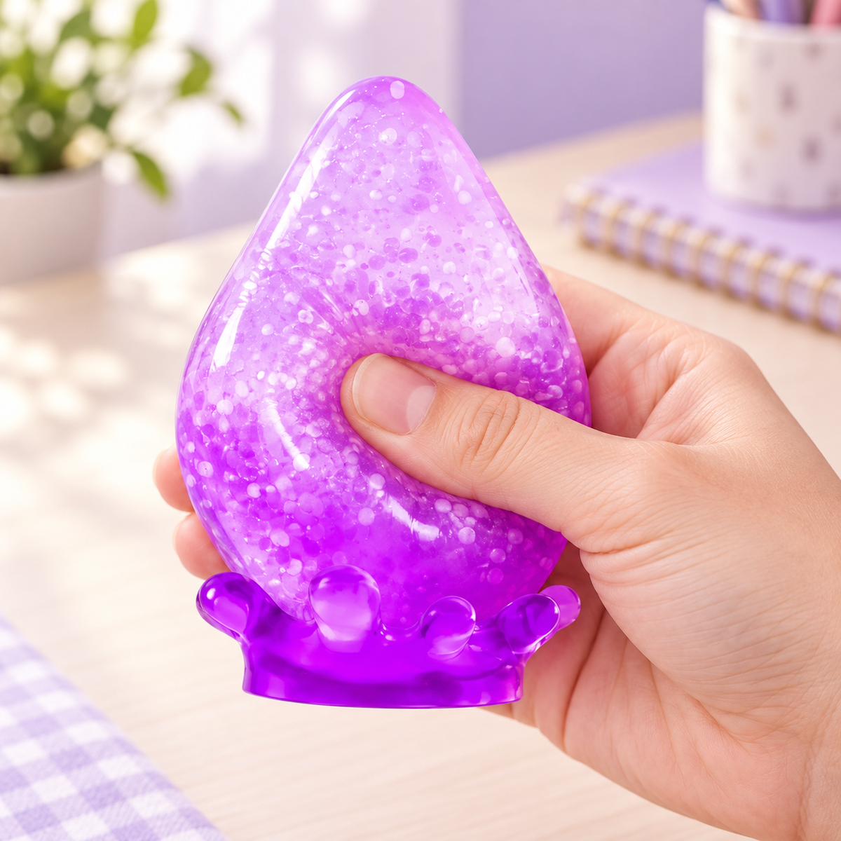 Squishy Drop Fidget Toys 4-Pack - Malt Sugar Filled Sensory Stress Relief Cube for Kids & Adults