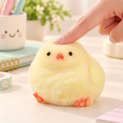Handmade Chick Taba Squishy 4-Pack - Ultra Soft Kawaii Mochi Squeeze Fidget Toy for Stress Relief