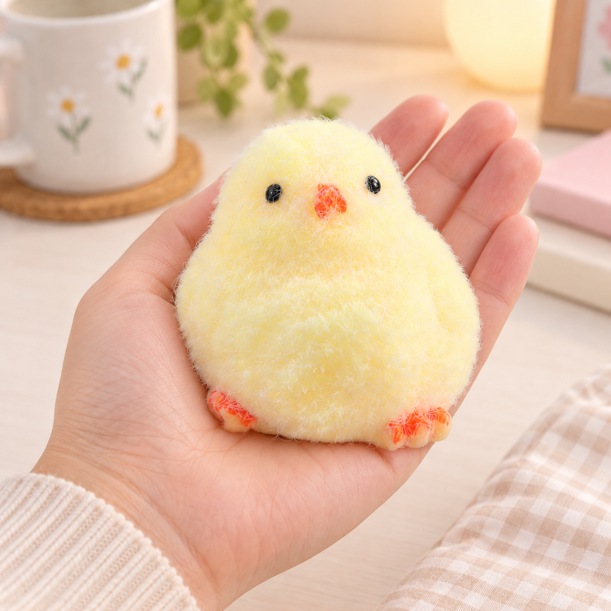 Handmade Chick Taba Squishy 4-Pack - Ultra Soft Kawaii Mochi Squeeze Fidget Toy for Stress Relief