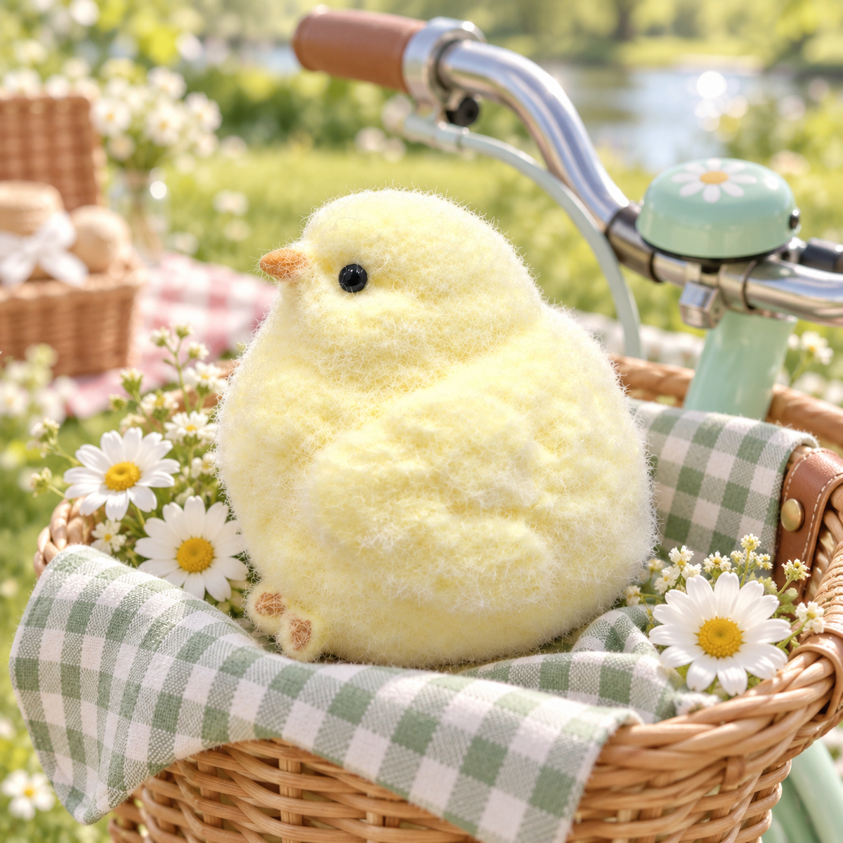 Handmade Fluffy Chick Squishy Stress Toy - Kawaii Soft Silicone Squeeze Fidget Toy for Relaxation