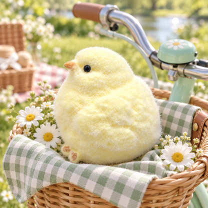 Handmade Fluffy Chick Squishy Stress Toy - Kawaii Soft Silicone Squeeze Fidget Toy for Relaxation