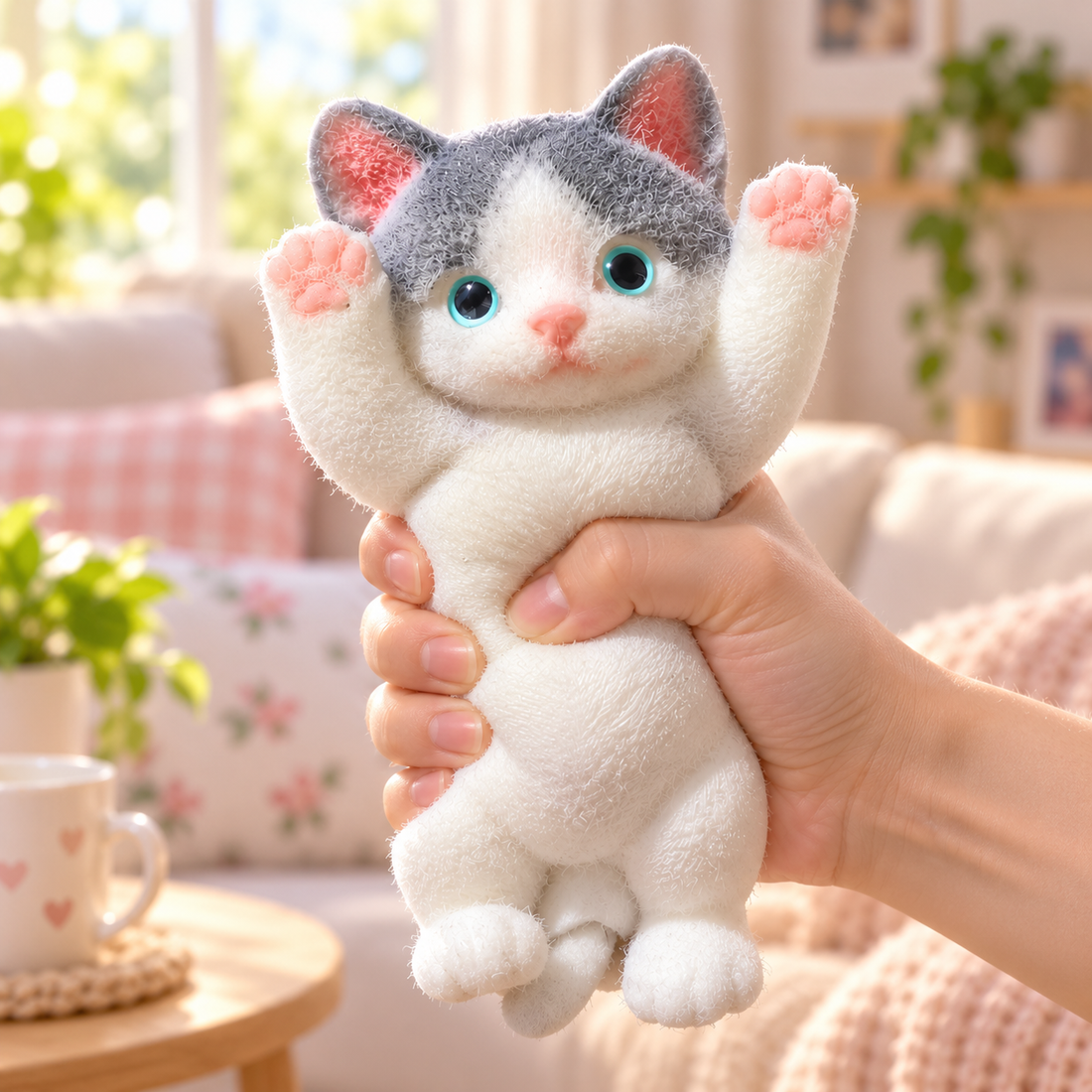 Cute Cat Squishy Stress Toy - 8 Inch Kawaii Kitty Squeeze Toy for Anxiety Relief