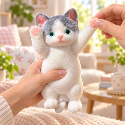 Cute Cat Squishy Stress Toy - 8 Inch Kawaii Kitty Squeeze Toy for Anxiety Relief