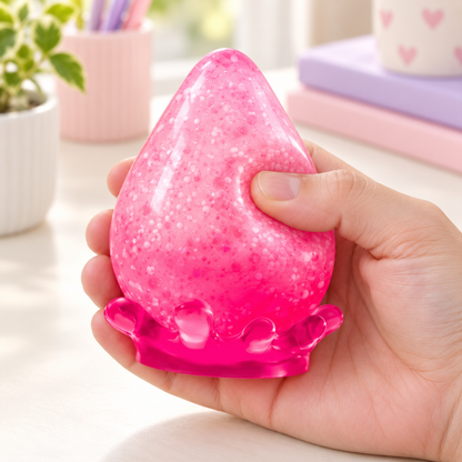 Squishy Drop Fidget Toys 4-Pack - Malt Sugar Filled Sensory Stress Relief Cube for Kids &amp; Adults