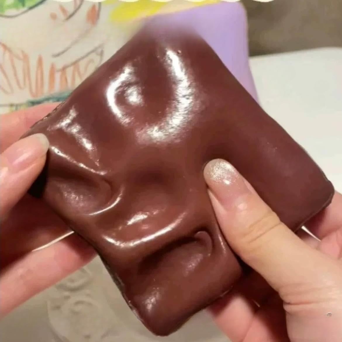Sticky Squishy ToastSticky SquishySticky Bread SquishyBread SquishyToast Sliced Bread Stress ToyTricky Funny Squeeze Toy Gift for Christmas and Birthday (Square)