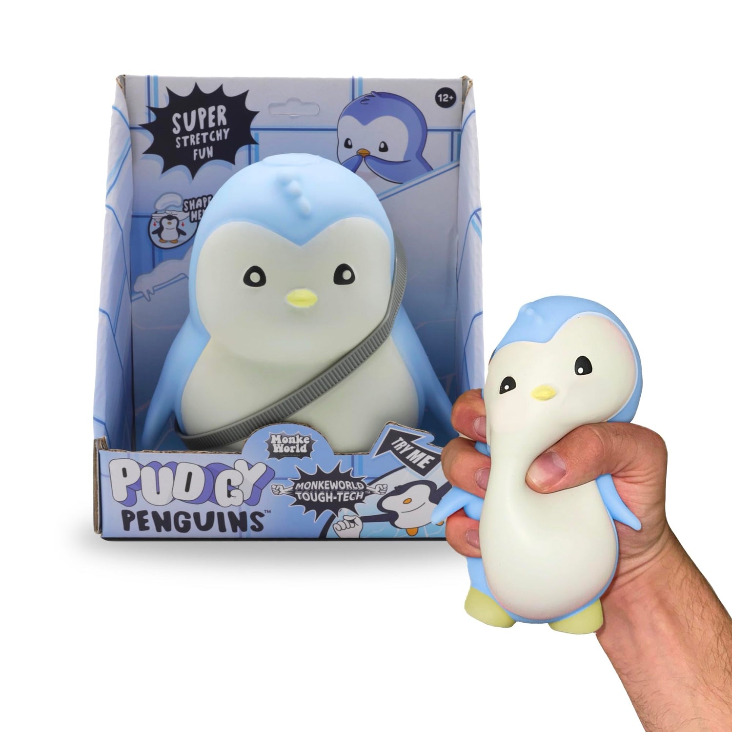 MonkeWorld Pudgy Penguin in Blue Squishies Fidget Toy Original Penguin Plush Squishy Toys for Kids
